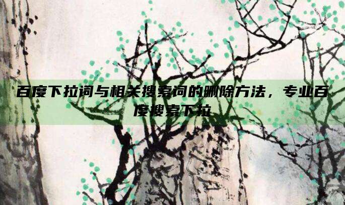百度下拉词与相关搜索词的删除方法,专业百度搜索下拉