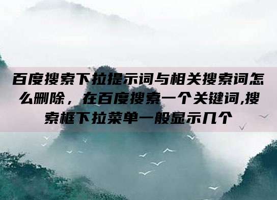 百度搜索下拉提示词与相关搜索词怎么删除,在百度搜索一个关键词,搜索框下拉菜单一般显示几个