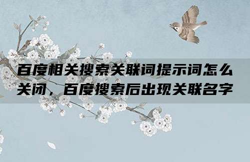 百度相关搜索关联词提示词怎么关闭,百度搜索后出现关联名字