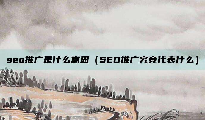 seo推广是什么意思(SEO推广究竟代表什么)