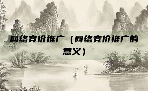 网络竞价推广（网络竞价推广的意义）