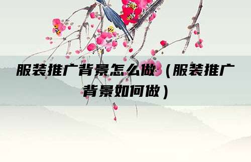 服装推广背景怎么做(服装推广背景如何做)