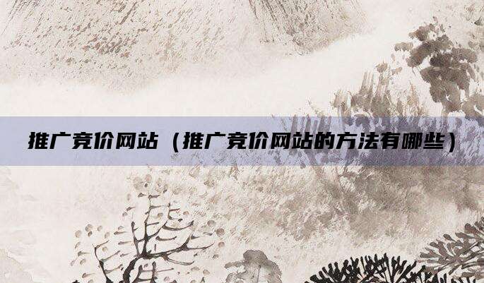 推广竞价网站(推广竞价网站的方法有哪些)