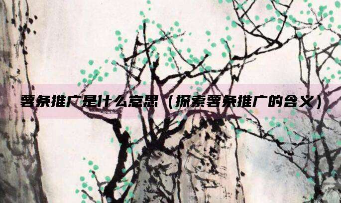 薯条推广是什么意思(探索薯条推广的含义)