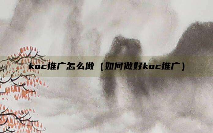 koc推广怎么做(如何做好koc推广)