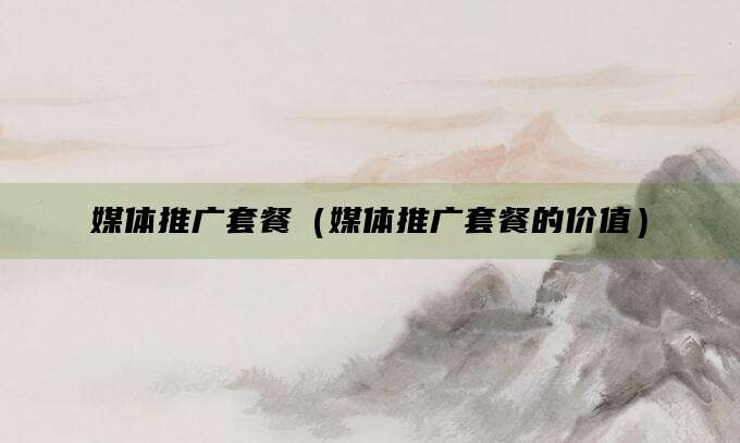 媒体推广套餐(媒体推广套餐的价值)