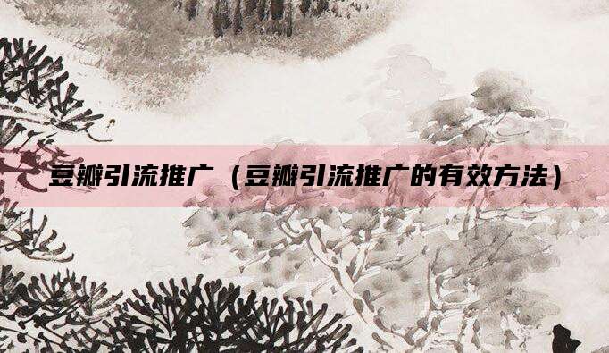 豆瓣引流推广(豆瓣引流推广的有效方法)