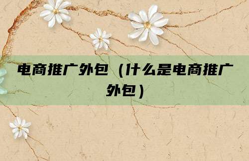 电商推广外包(什么是电商推广外包)