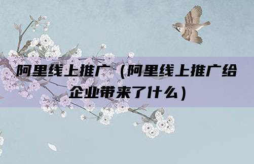 阿里线上推广（阿里线上推广给企业带来了什么）