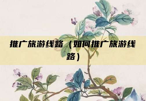 推广旅游线路(如何推广旅游线路)
