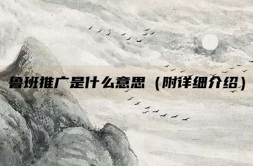 鲁班推广是什么意思(附详细介绍)