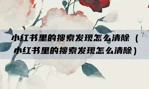 小红书里的搜索发现怎么清除（小红书里的搜索发现怎么清除）